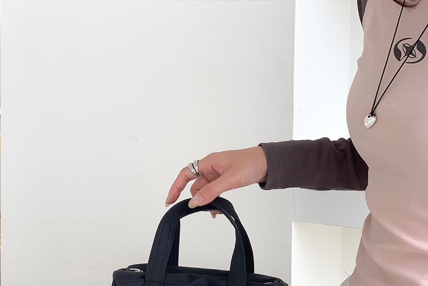 Crossbody Handle Bag Nylon Plain Top