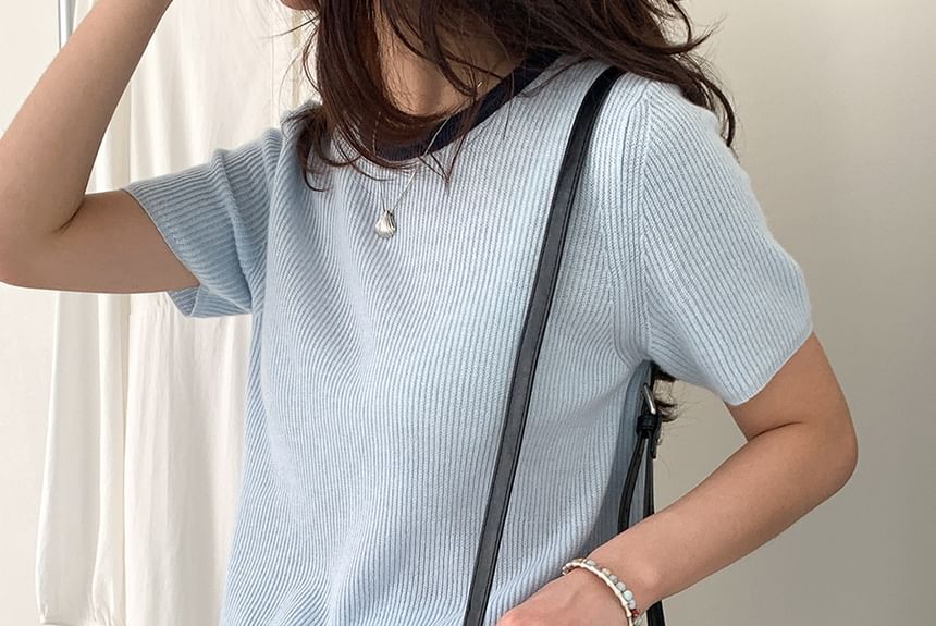 Leather Plain Bowler Bag Faux