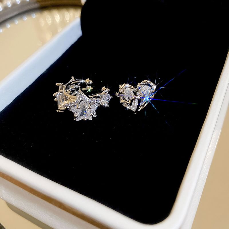 / Ear Star Cuff Rhinestone Heart