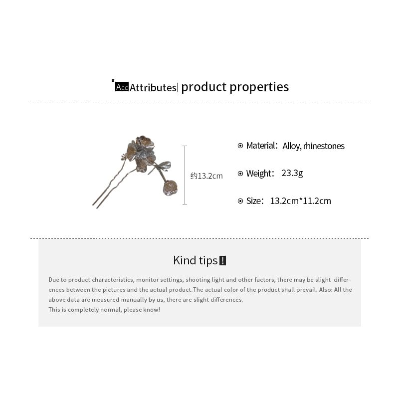 Stick Floral Rhinestone Hair