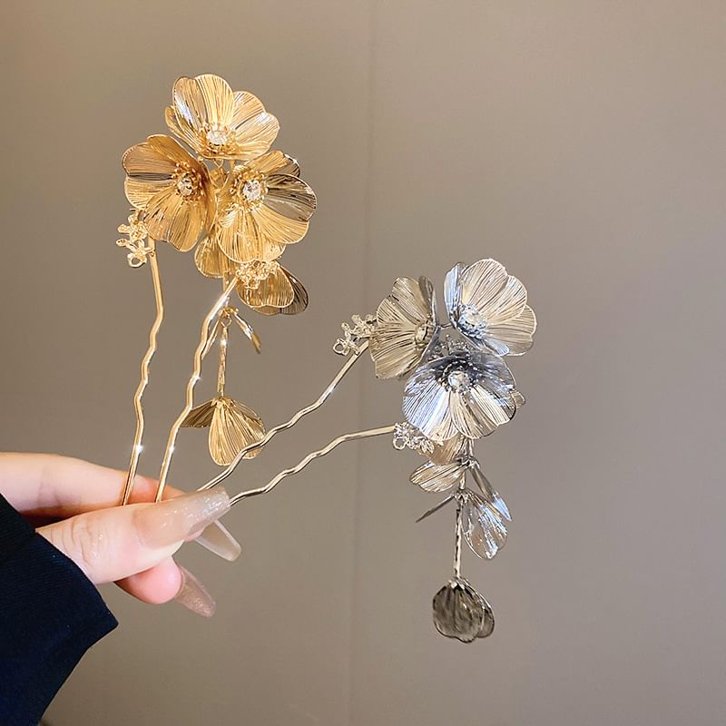 Stick Floral Rhinestone Hair