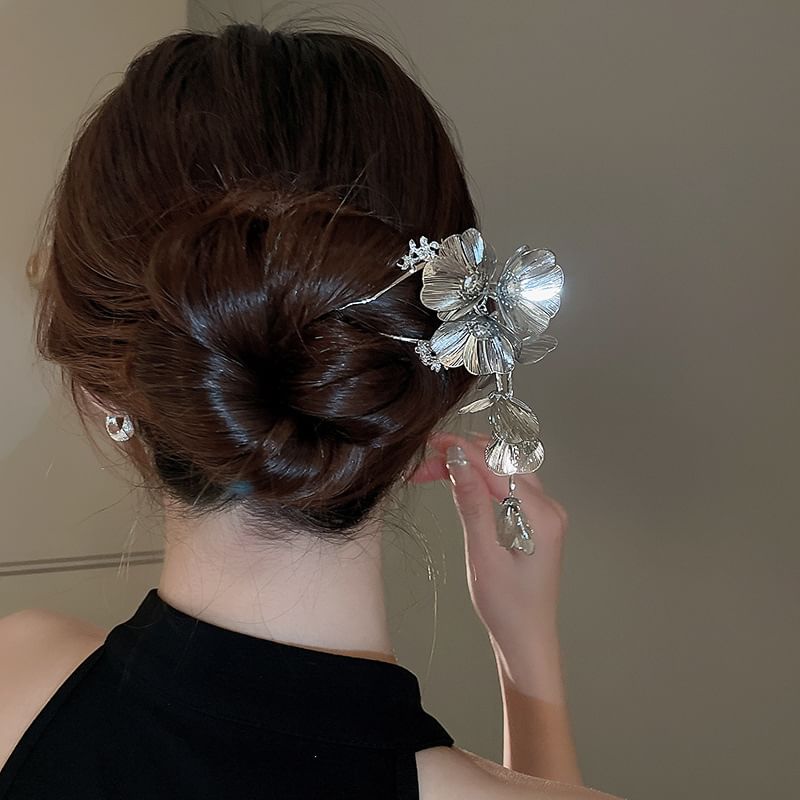 Stick Floral Rhinestone Hair