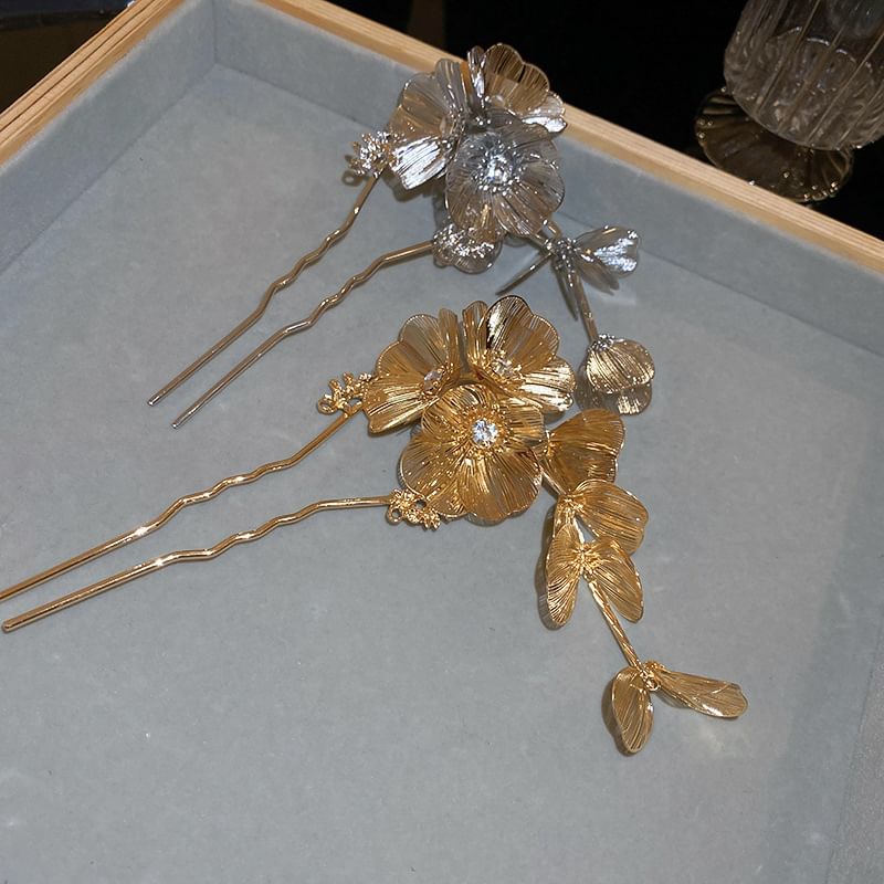 Stick Floral Rhinestone Hair