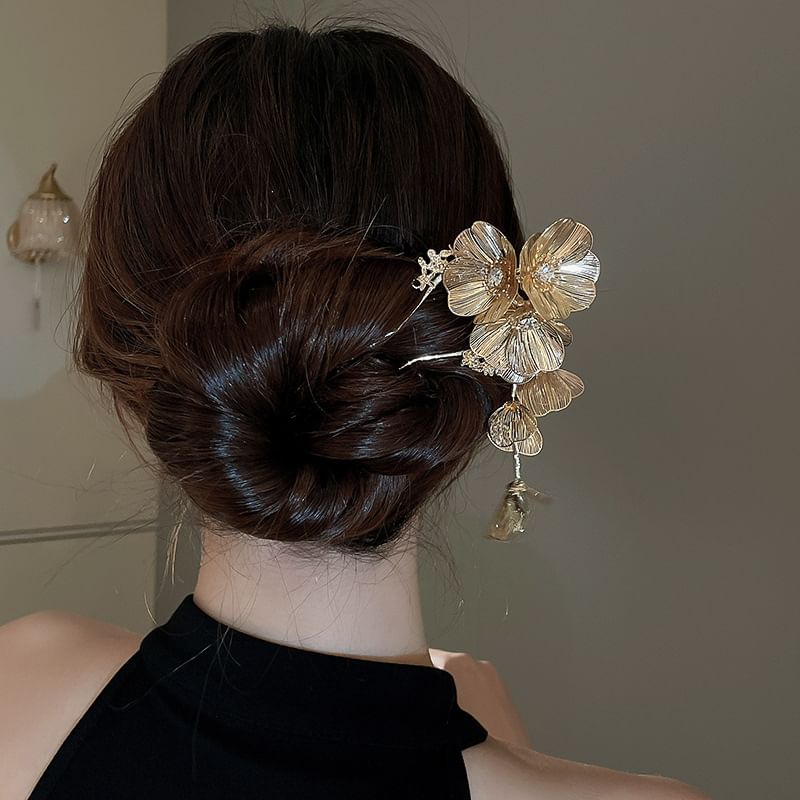 Stick Floral Rhinestone Hair