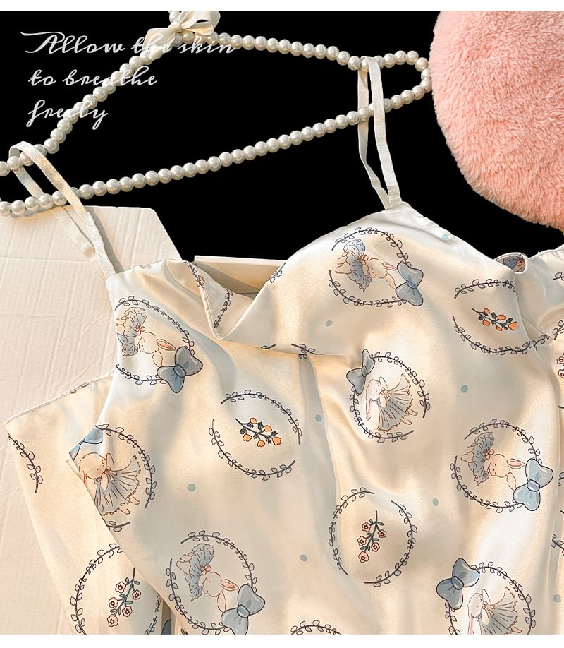 Nightgown Rabbit Print