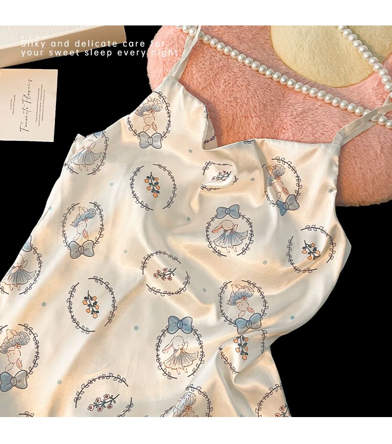 Nightgown Rabbit Print