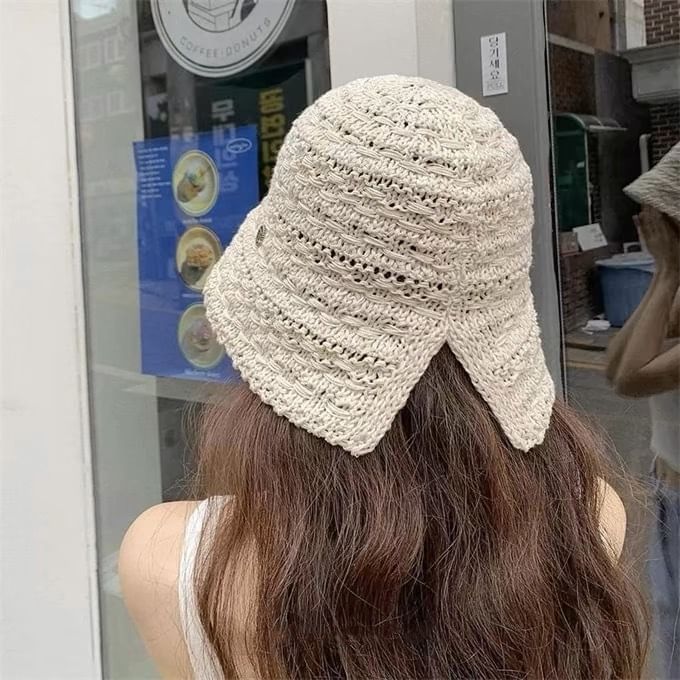 Bucket Brim Textured Wide Hat