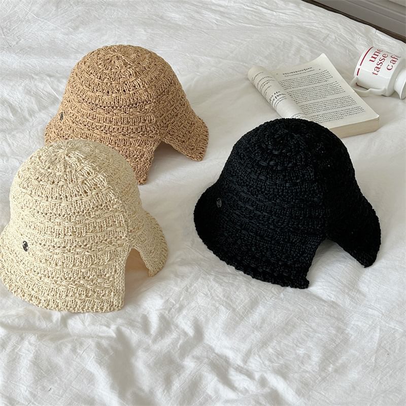 Bucket Brim Textured Wide Hat