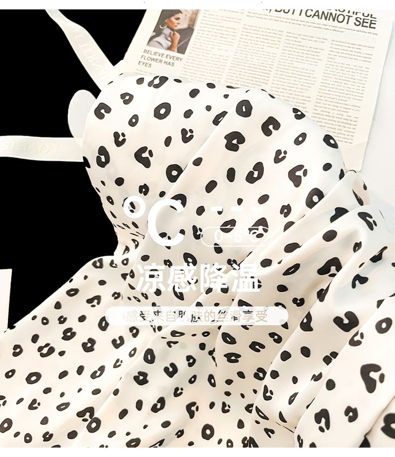 Nightgown Strap Spaghetti Leopard