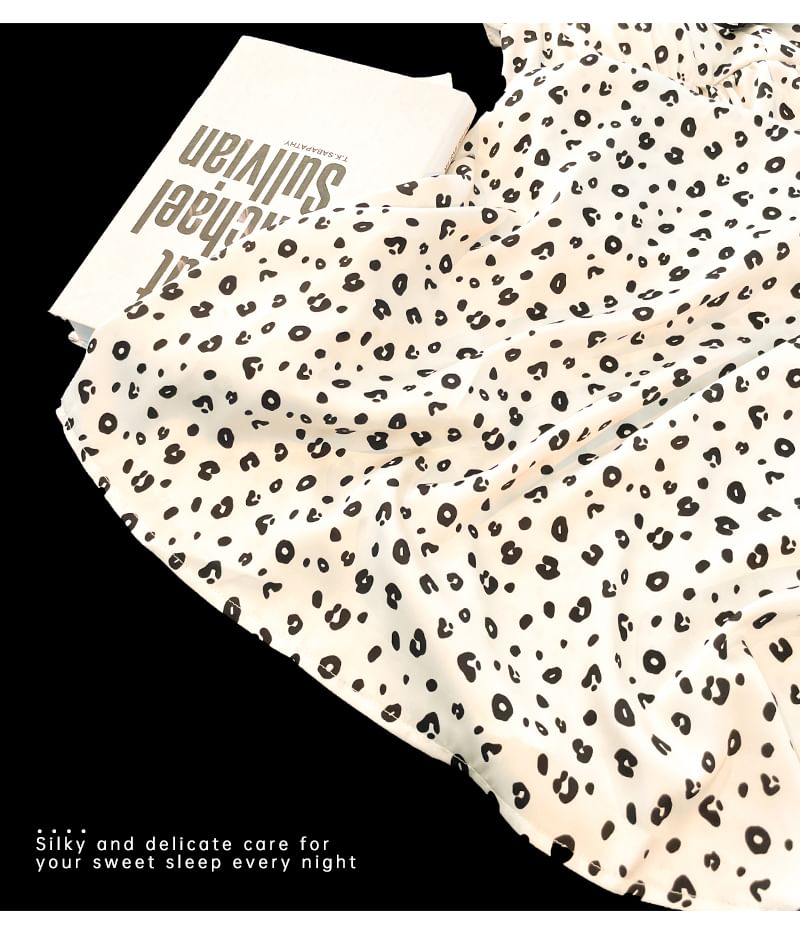 Nightgown Strap Spaghetti Leopard