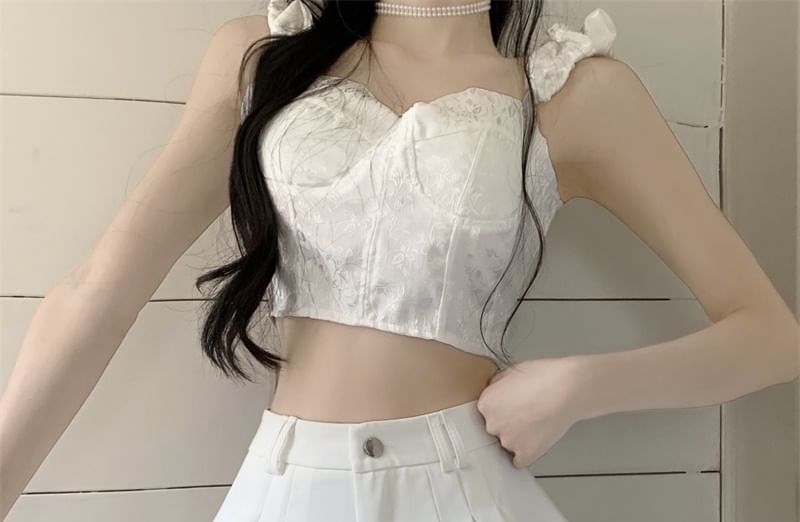 High Waist Panel Plain Lace Shorts Pleated