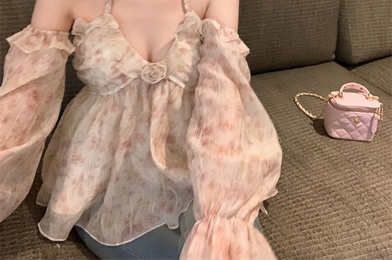 Top Ruffle Halter Floral