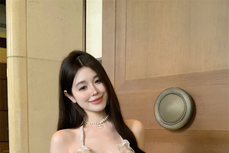 Top Ruffle Halter Floral