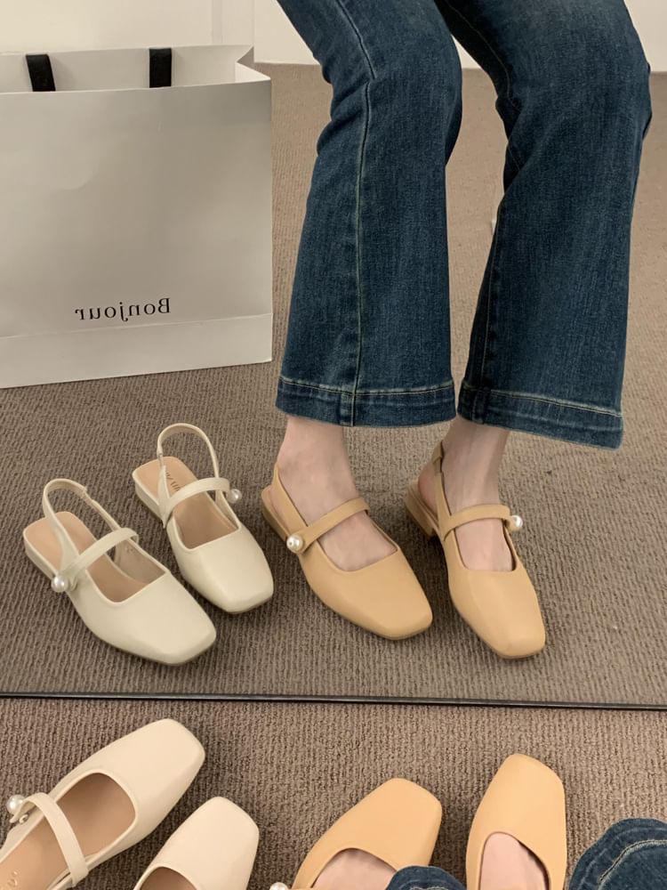 Square Jane Shoes Toe Mary Slingback