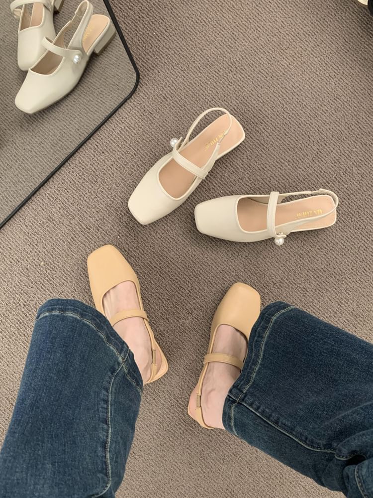 Square Jane Shoes Toe Mary Slingback