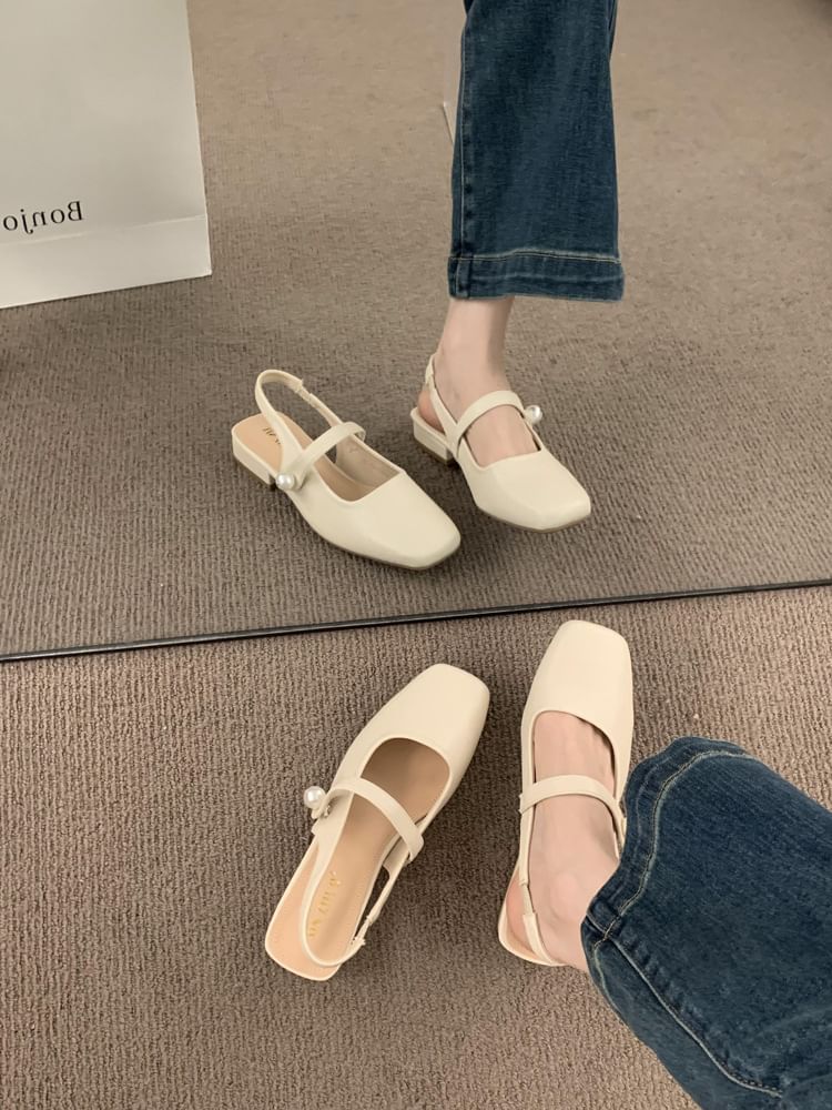 Square Jane Shoes Toe Mary Slingback