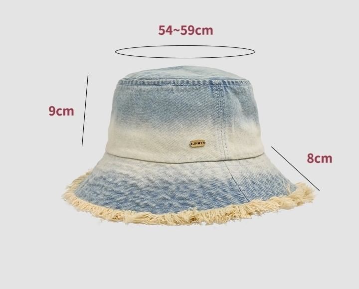 Bucket Hat Edge With Frayed Denim