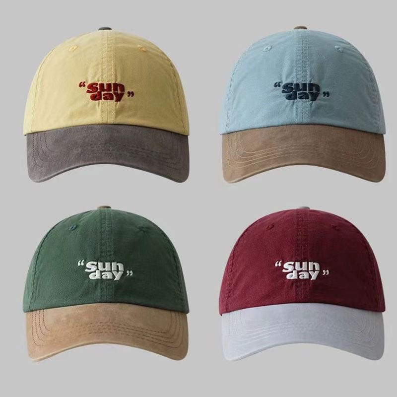 Embroidered Lettering Two-Tone Baseball Cap