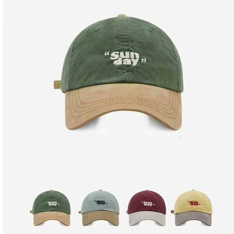 Embroidered Lettering Two-Tone Baseball Cap