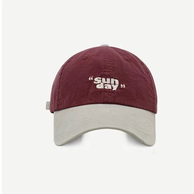 Embroidered Lettering Two-Tone Baseball Cap