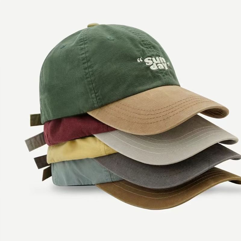 Embroidered Lettering Two-Tone Baseball Cap