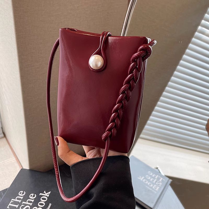 Plain Crossbody Faux Bag Leather