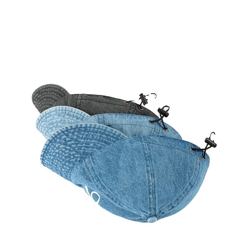 Bow Baseball Embroidered Denim Cap