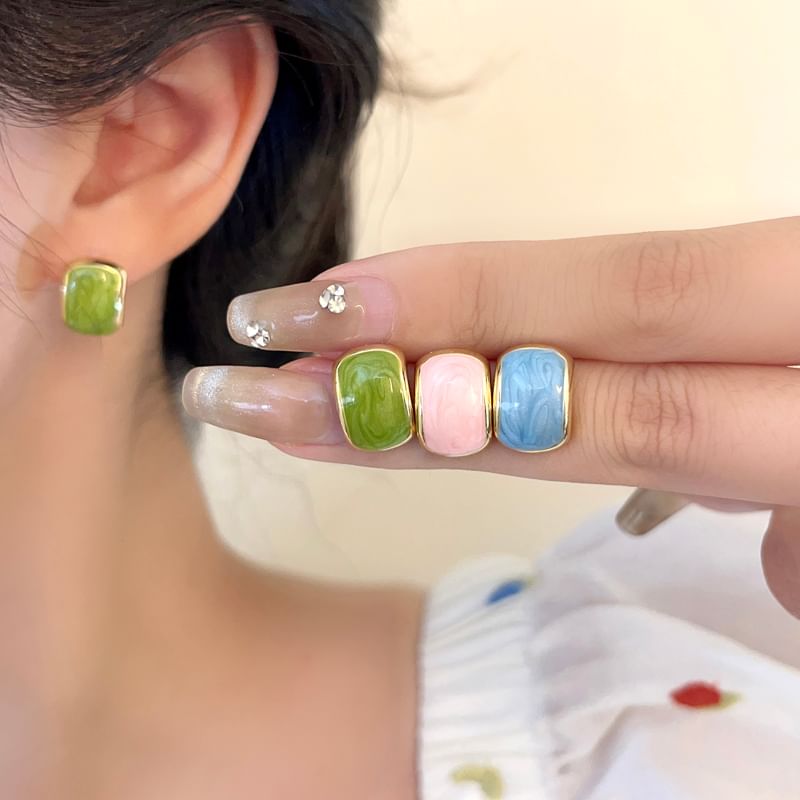 Glaze Stud Alloy Earring