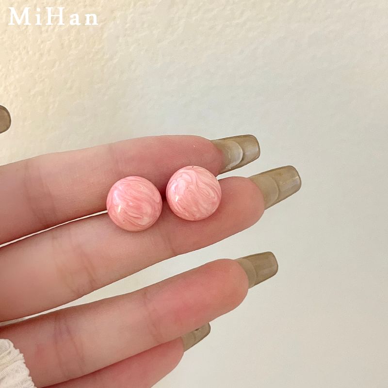 Bead Earring Alloy Stud Glaze