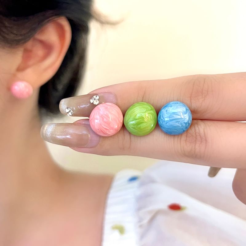 Bead Earring Alloy Stud Glaze