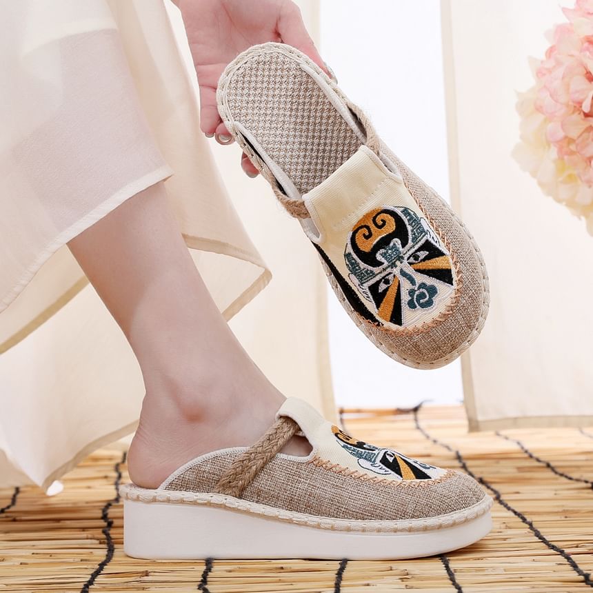 Lace Mules Embroidered