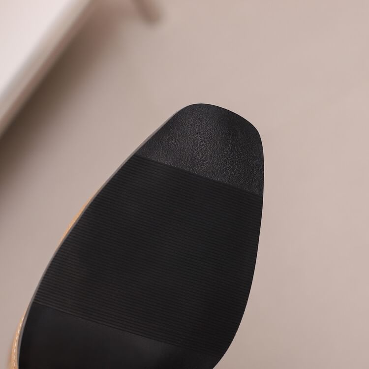 Chunky Boots Short Heel Pointed Toe