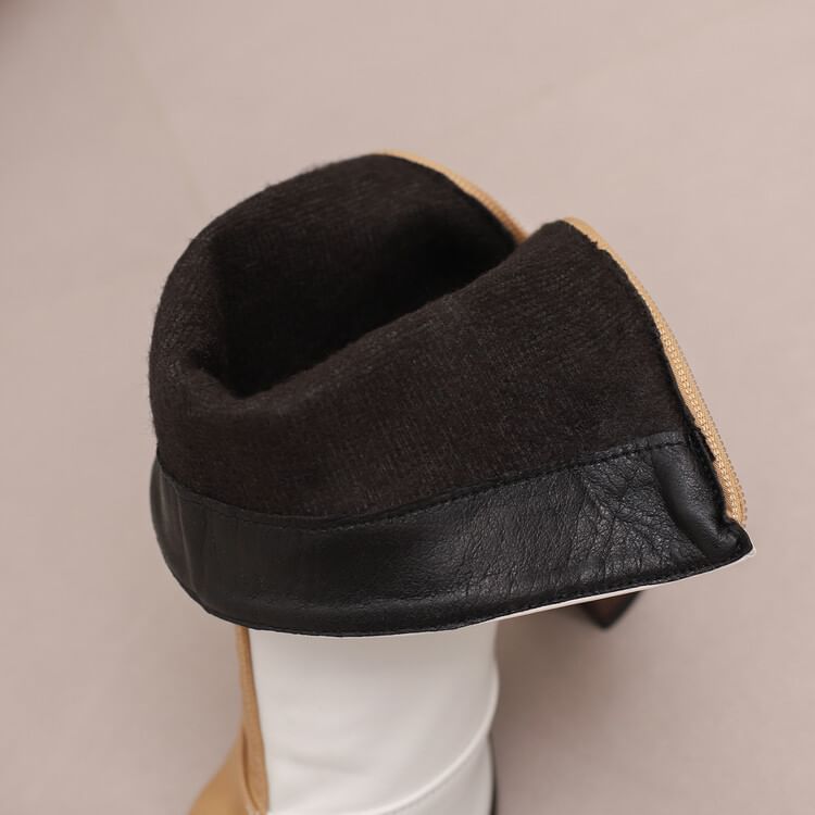 Chunky Boots Short Heel Pointed Toe