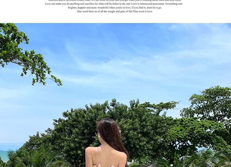 Open A-Line Pleated Floral Print Dress Back Neck Cutout Halter Maxi