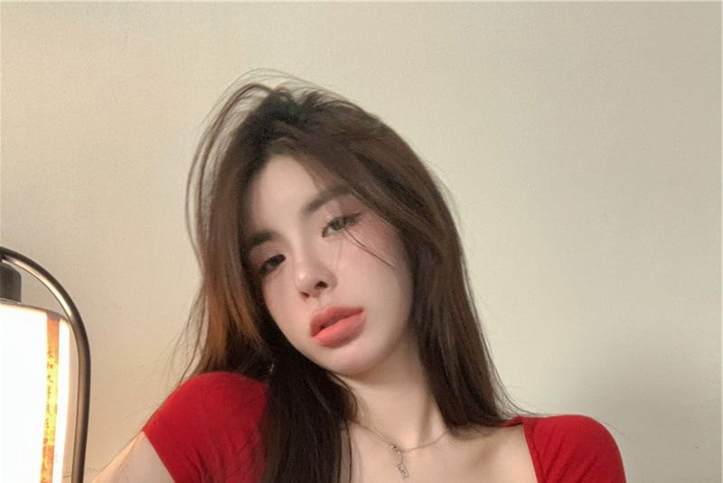 Short-Sleeve T-Shirt V-Neck Plain Wrap