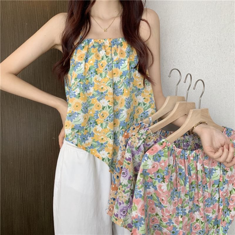 Floral Halter Top Print