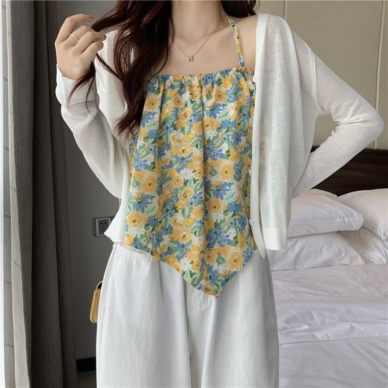 Floral Halter Top Print