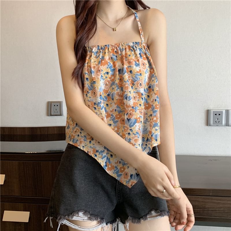 Floral Halter Top Print