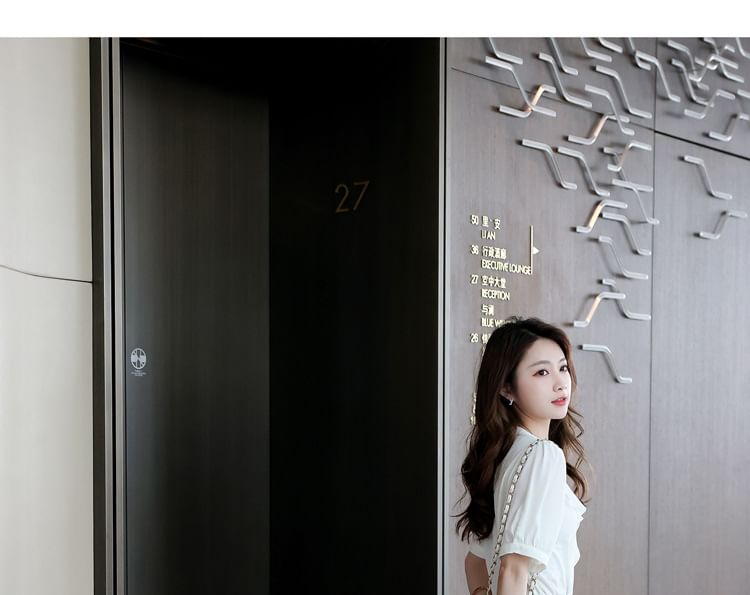 Floral Skirt Waist A-Line Elastic Midi Print