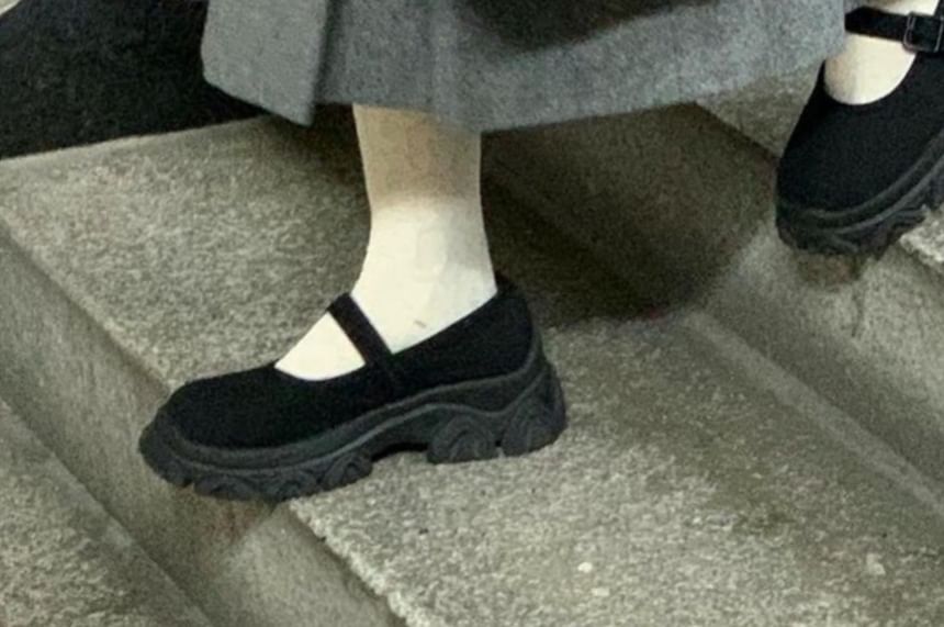 Platform Mary Shoes Textile Jane