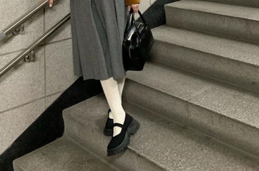 Platform Mary Shoes Textile Jane