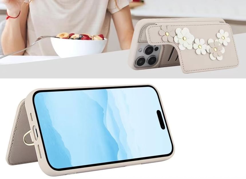 Faux Leather Case Phone Floral