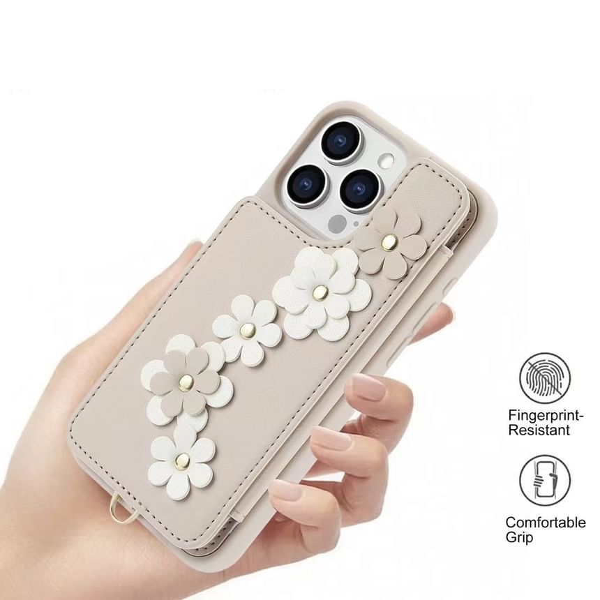 Faux Leather Case Phone Floral