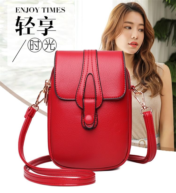 Crossbody Bag Flap Leather Faux