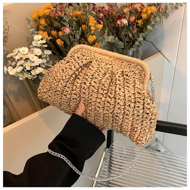 Straw Crossbody Bag Strap Chain