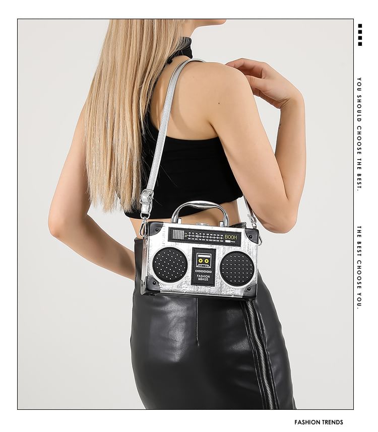 Bag Handle Top Radio Box Crossbody