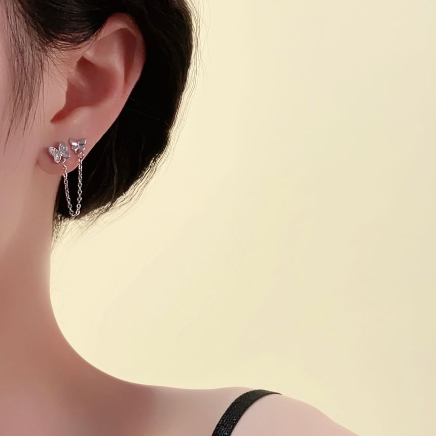 Butterfly Gold Earrings Chain