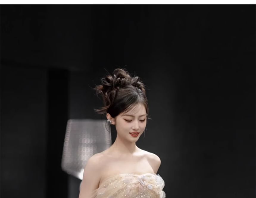 Panel Shoulder Sheer Gown Sequin Off Sheath Evening