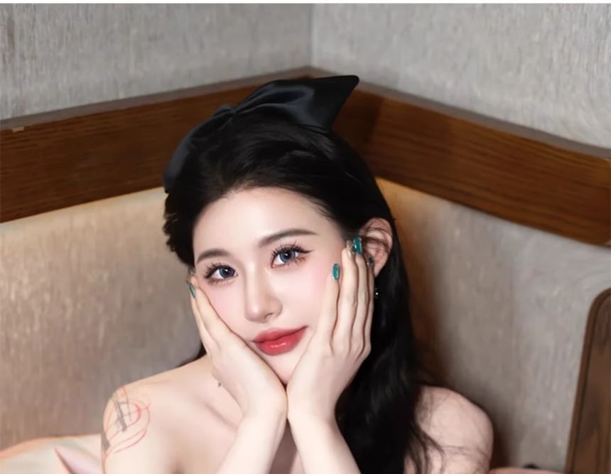 Gown Bowknot A-Line Two Tone Strapless Evening