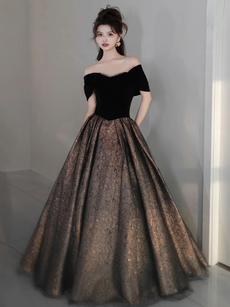 A-Line Tone Gown Sequin Evening Shoulder Off Two